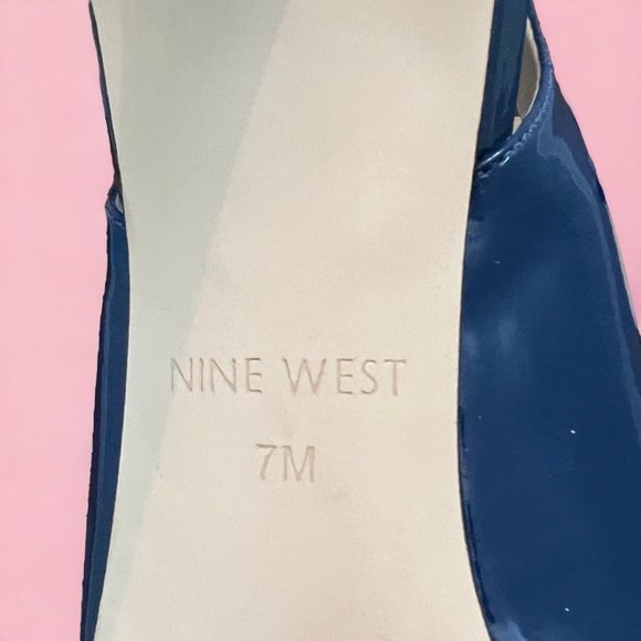 Nine West Slingback Pumps | Blue |Closed Toe | Size 7M | Like New - Picture 4 of 7